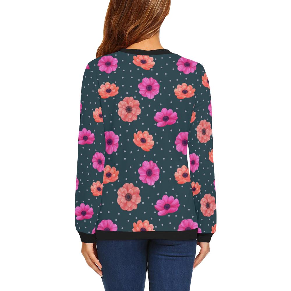 Anemone Pattern Print Design AM08 Women Long Sleeve Sweatshirt-JorJune