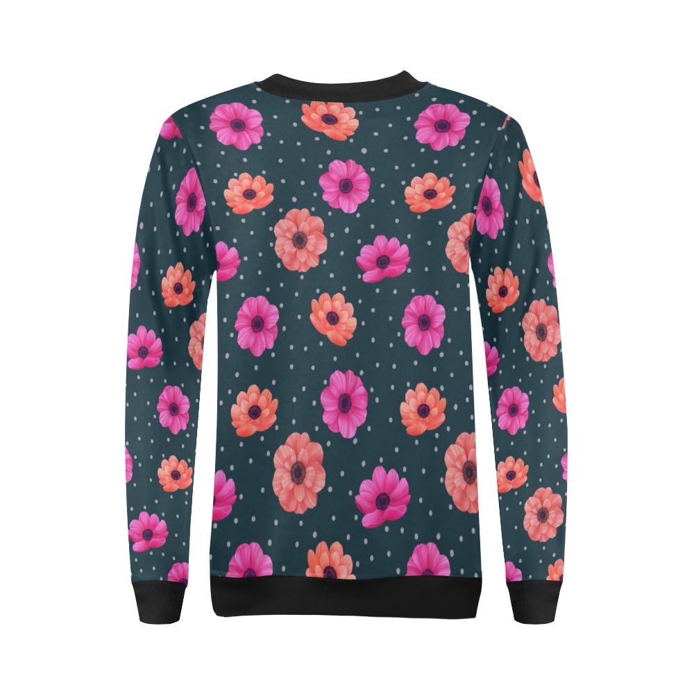 Anemone Pattern Print Design AM08 Women Long Sleeve Sweatshirt-JorJune