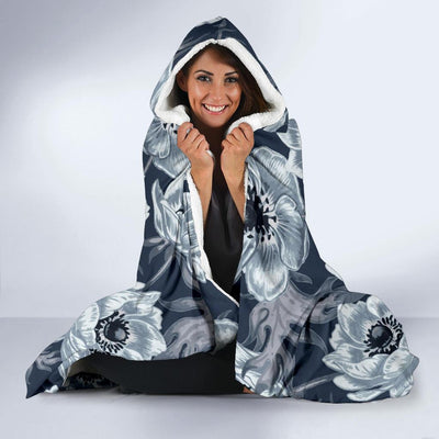 Anemone Pattern Print Design AM09 Hooded Blanket-JORJUNE.COM