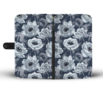 Anemone Pattern Print Design AM09 Wallet Phone Case