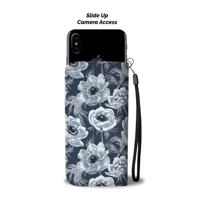 Anemone Pattern Print Design AM09 Wallet Phone Case