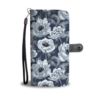 Anemone Pattern Print Design AM09 Wallet Phone Case