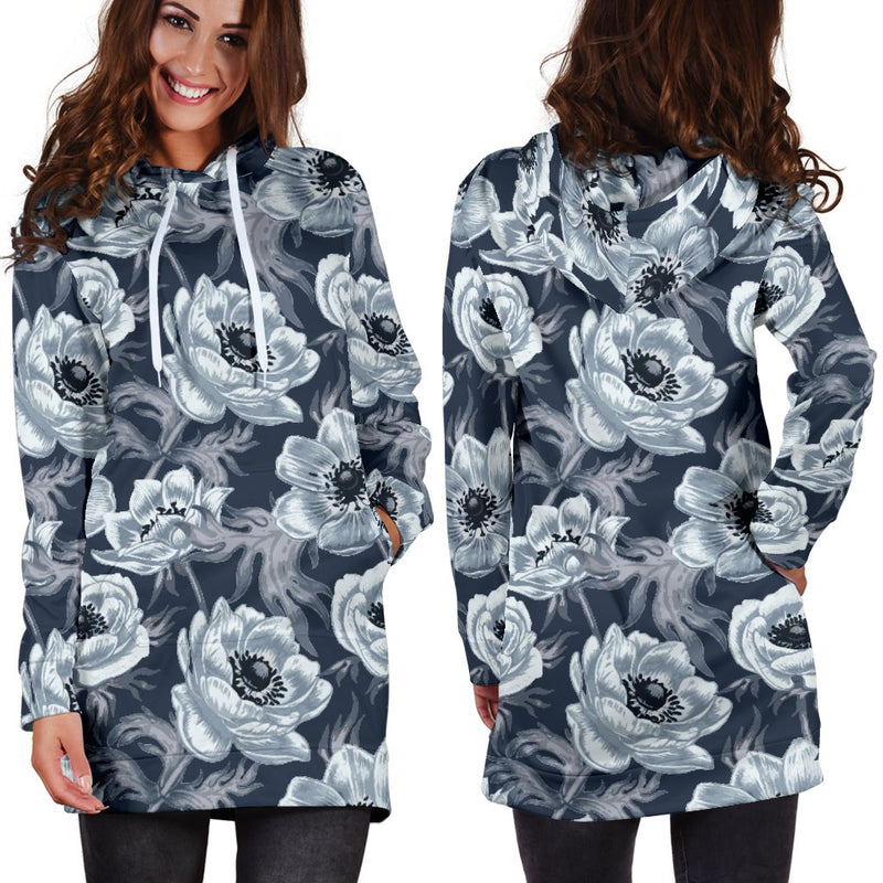 Anemone Pattern Print Design AM09 Women Hoodie Dress