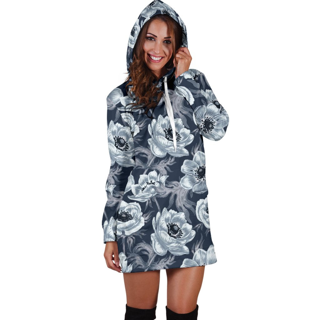 Anemone Pattern Print Design AM09 Women Hoodie Dress