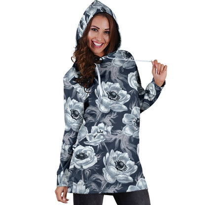 Anemone Pattern Print Design AM09 Women Hoodie Dress