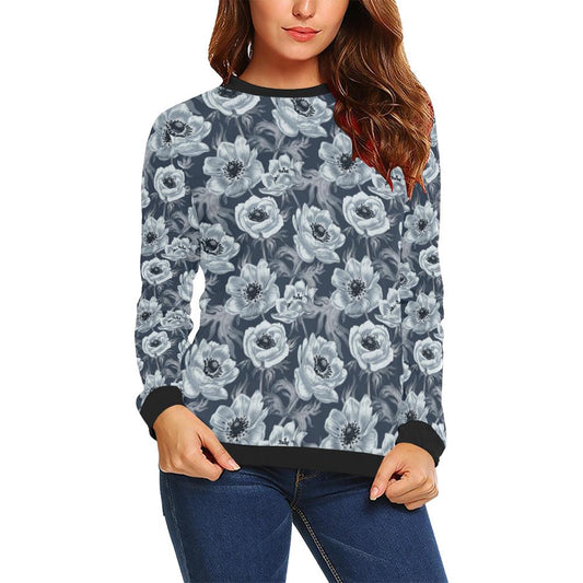 Anemone Pattern Print Design AM09 Women Long Sleeve Sweatshirt-JorJune