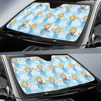 Angel Musician Pattern Print Design 09 Car Sun Shade-JORJUNE.COM
