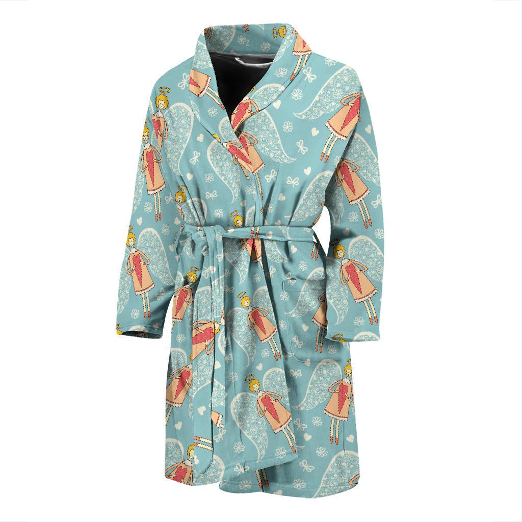 Angel Pattern Print Design 01 Men Bathrobe-JORJUNE.COM