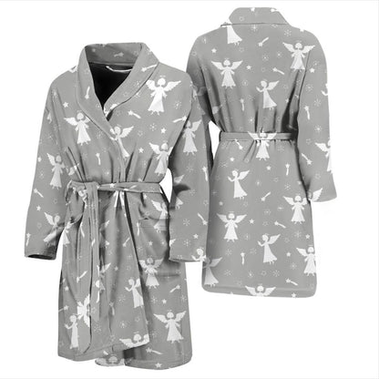 Angel Pattern Print Design 03 Men Bathrobe-JORJUNE.COM