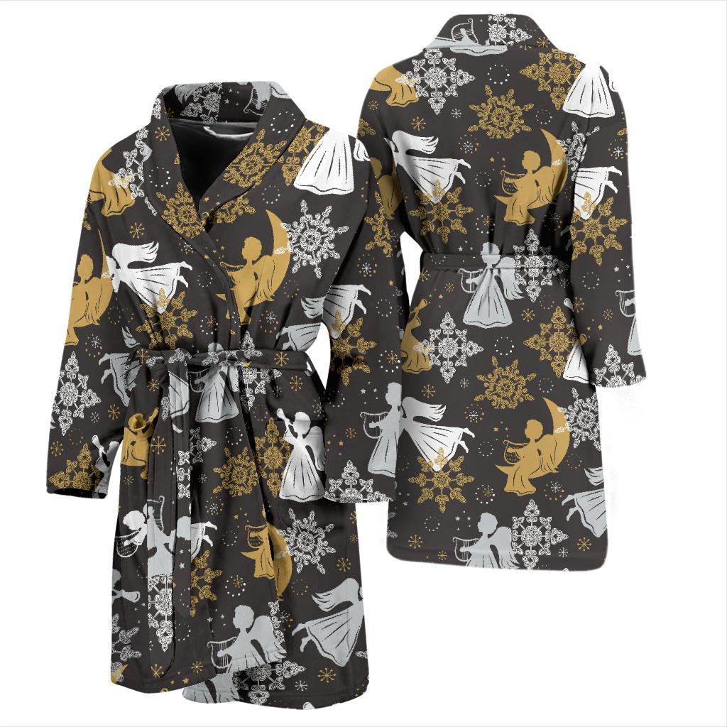 Angel Pattern Print Design 04 Men Bathrobe-JORJUNE.COM