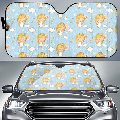 Angel Pattern Print Design 05 Car Sun Shade-JORJUNE.COM
