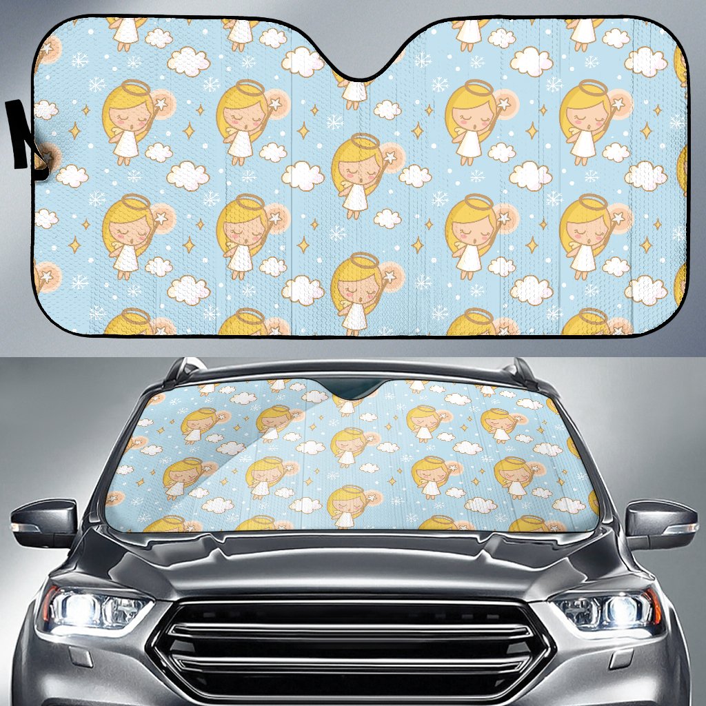 Angel Pattern Print Design 05 Car Sun Shade-JORJUNE.COM