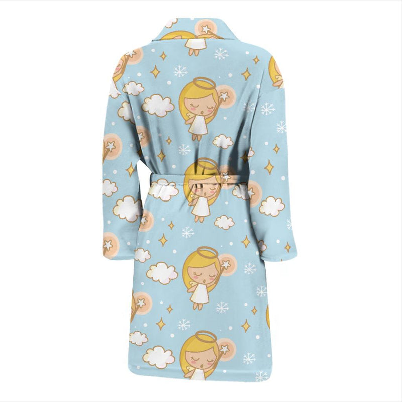 Angel Pattern Print Design 05 Men Bathrobe-JORJUNE.COM