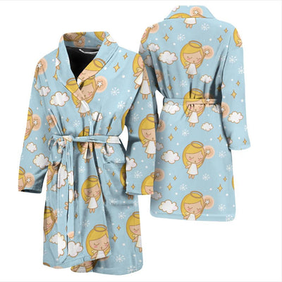 Angel Pattern Print Design 05 Men Bathrobe-JORJUNE.COM