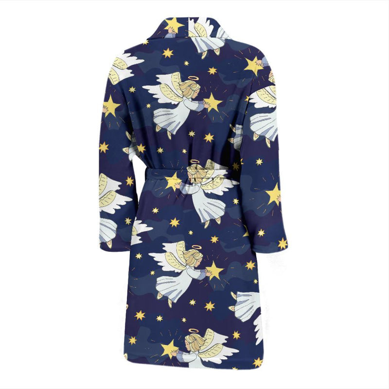 Angel Pattern Print Design 06 Men Bathrobe-JORJUNE.COM