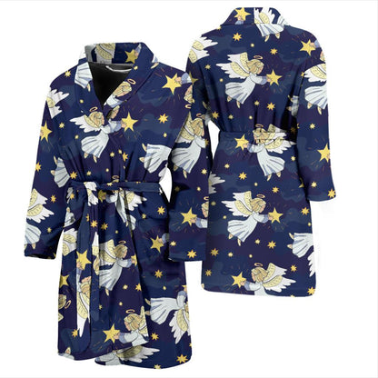 Angel Pattern Print Design 06 Men Bathrobe-JORJUNE.COM