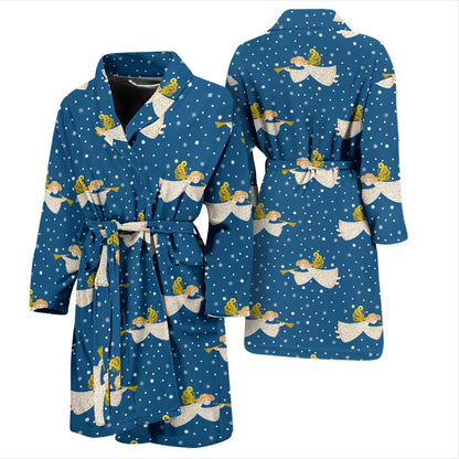 Angel Pattern Print Design 08 Men Bathrobe-JORJUNE.COM