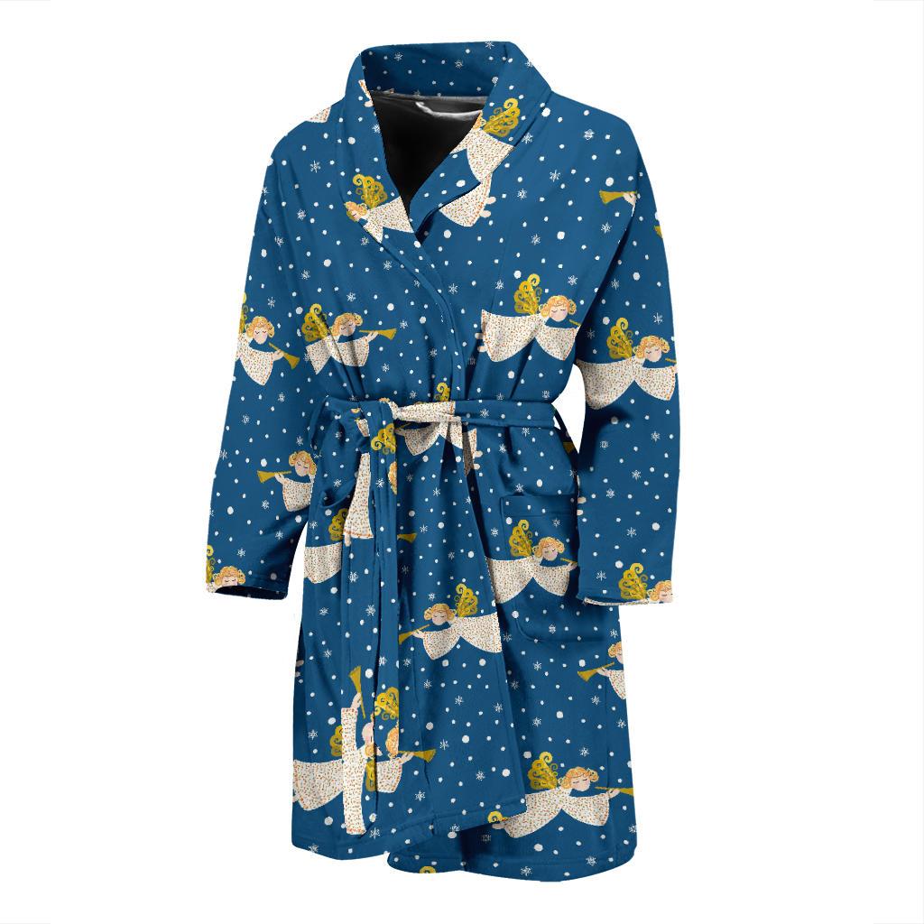 Angel Pattern Print Design 08 Men Bathrobe-JORJUNE.COM