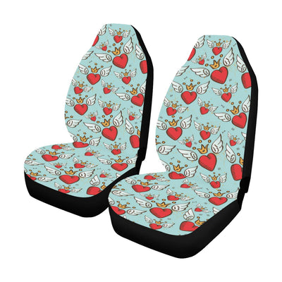 Angel Wings Heart Pattern Print Design 02 Car Seat Covers (Set of 2)-JORJUNE.COM