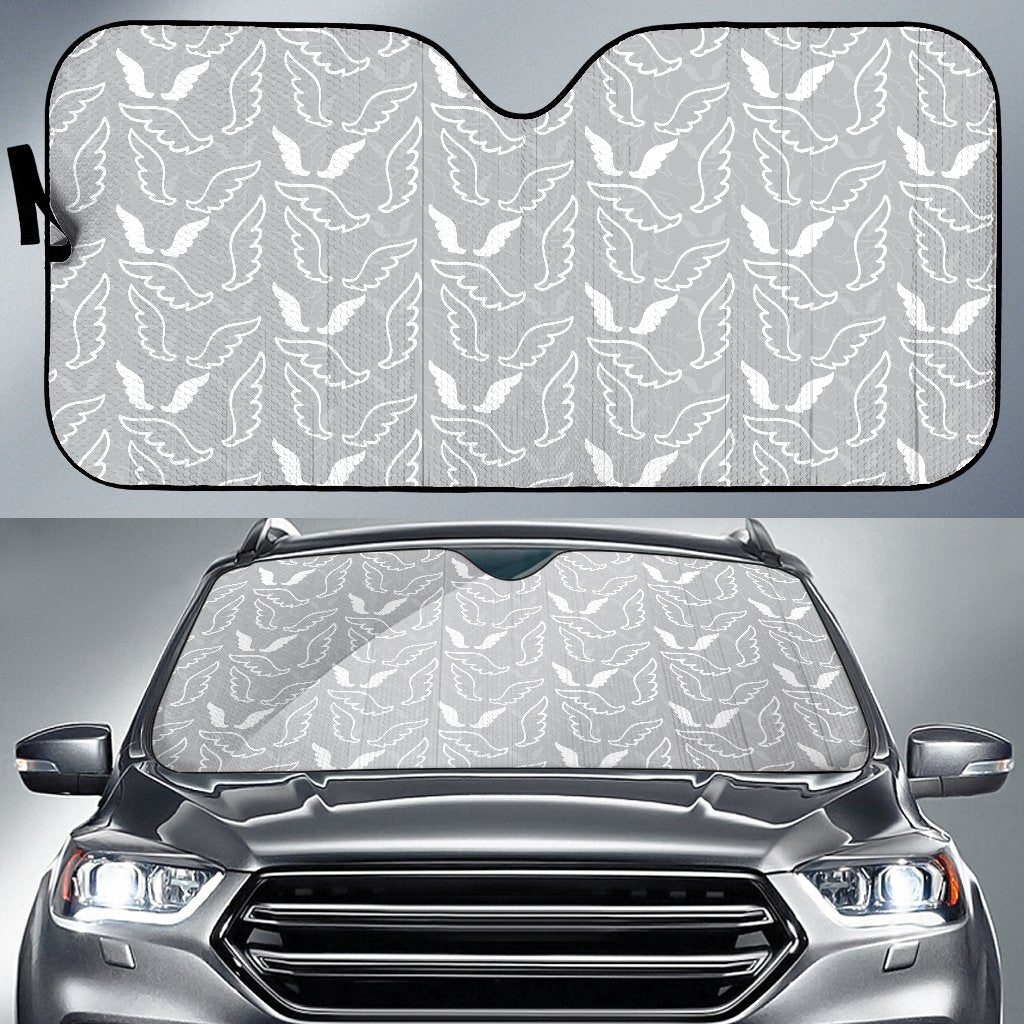 Angel Wings Pattern Print Design 01 Car Sun Shade-JORJUNE.COM