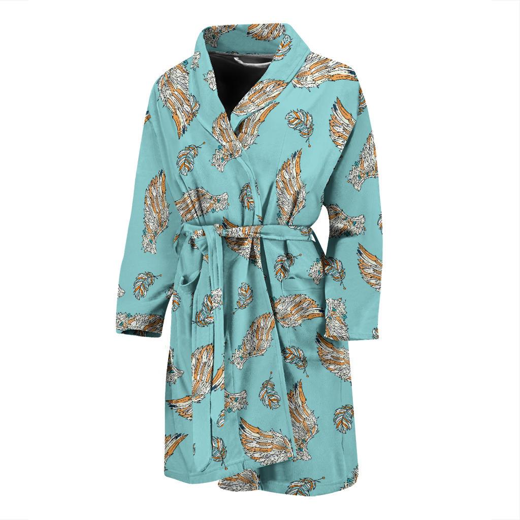 Angel Wings Pattern Print Design 03 Men Bathrobe-JORJUNE.COM