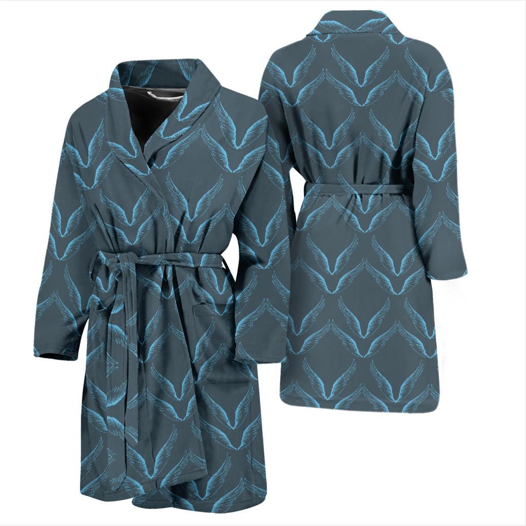 Angel Wings Pattern Print Design 04 Men Bathrobe-JORJUNE.COM