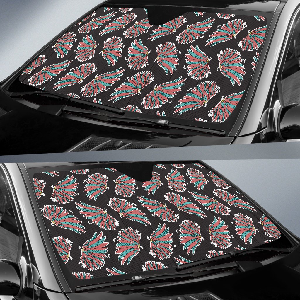 Angel Wings Pattern Print Design 05 Car Sun Shade-JORJUNE.COM