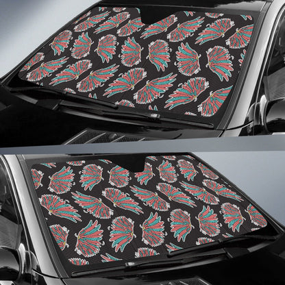 Angel Wings Pattern Print Design 05 Car Sun Shade-JORJUNE.COM