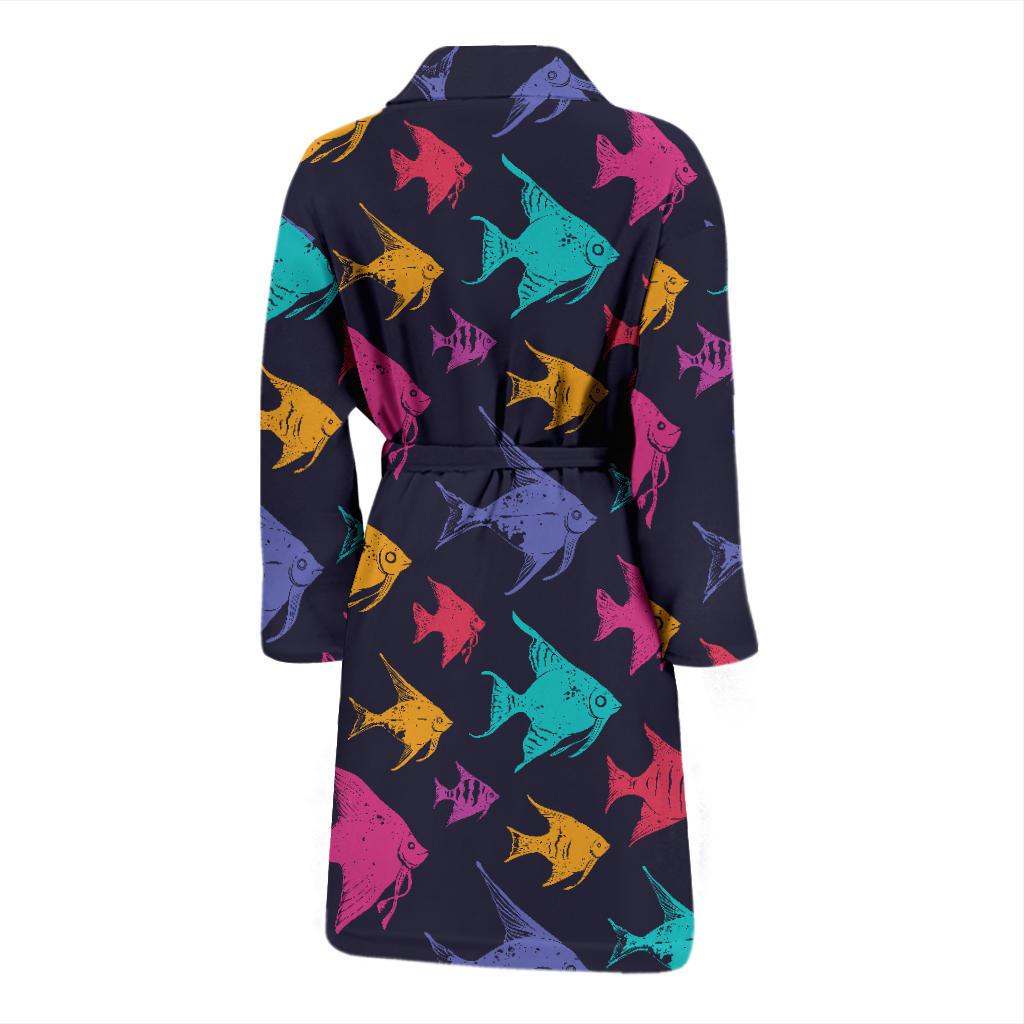 Angelfish Colorful Pattern Print Design 03 Men Bathrobe-JORJUNE.COM