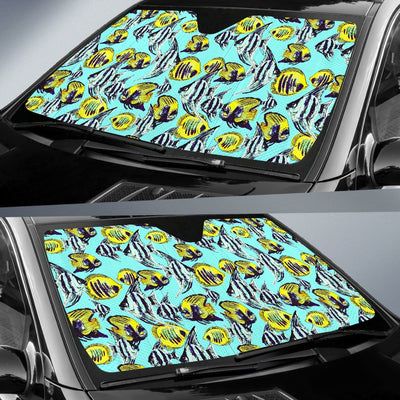 Angelfish Pattern Print Design 02 Car Sun Shade-JORJUNE.COM