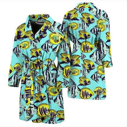 Angelfish Pattern Print Design 02 Men Bathrobe-JORJUNE.COM