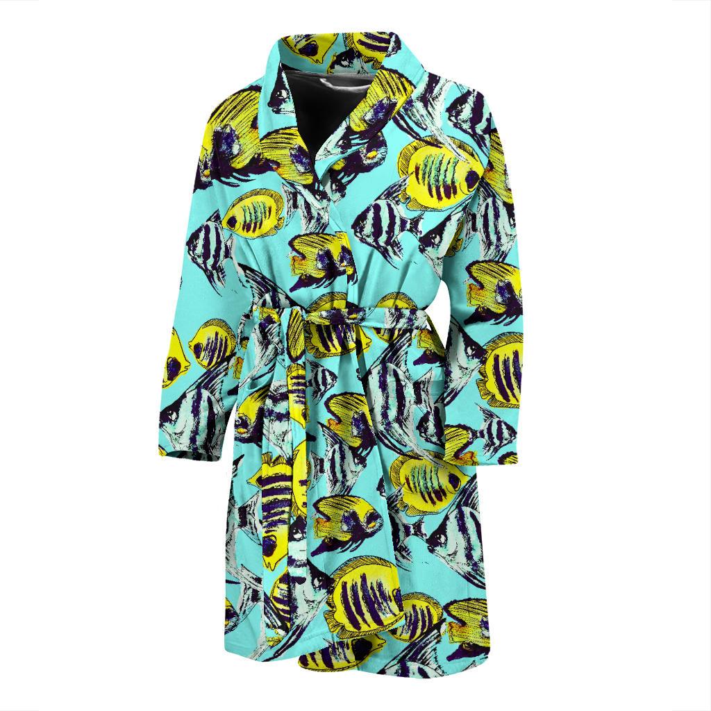 Angelfish Pattern Print Design 02 Men Bathrobe-JORJUNE.COM