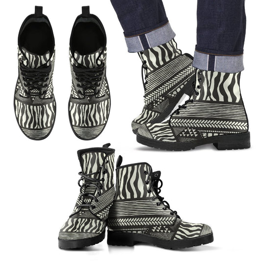 Animal Skin Aztec Pattern Women & Men Leather Boots