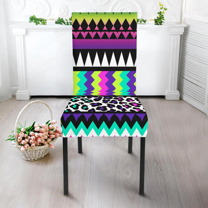 Animal Skin Aztec Rainbow Dining Chair Slipcover-JORJUNE.COM