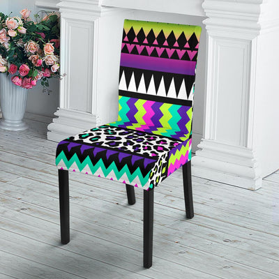 Animal Skin Aztec Rainbow Dining Chair Slipcover-JORJUNE.COM
