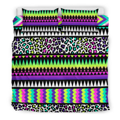 Animal Skin Aztec Rainbow Duvet Cover Bedding Set