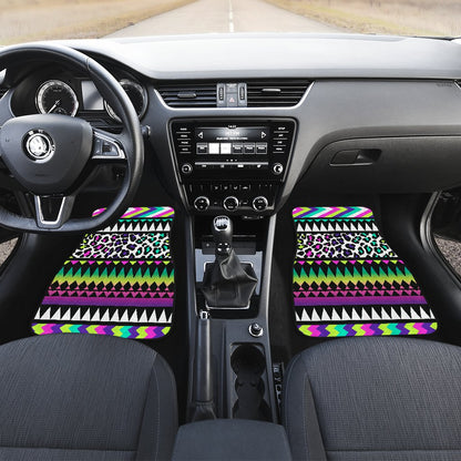 Animal Skin Aztec Rainbow Front and Back Car Floor Mats