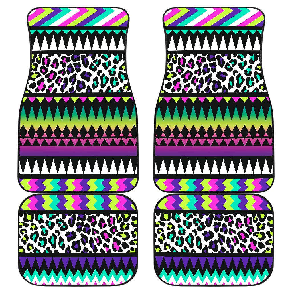 Animal Skin Aztec Rainbow Front and Back Car Floor Mats