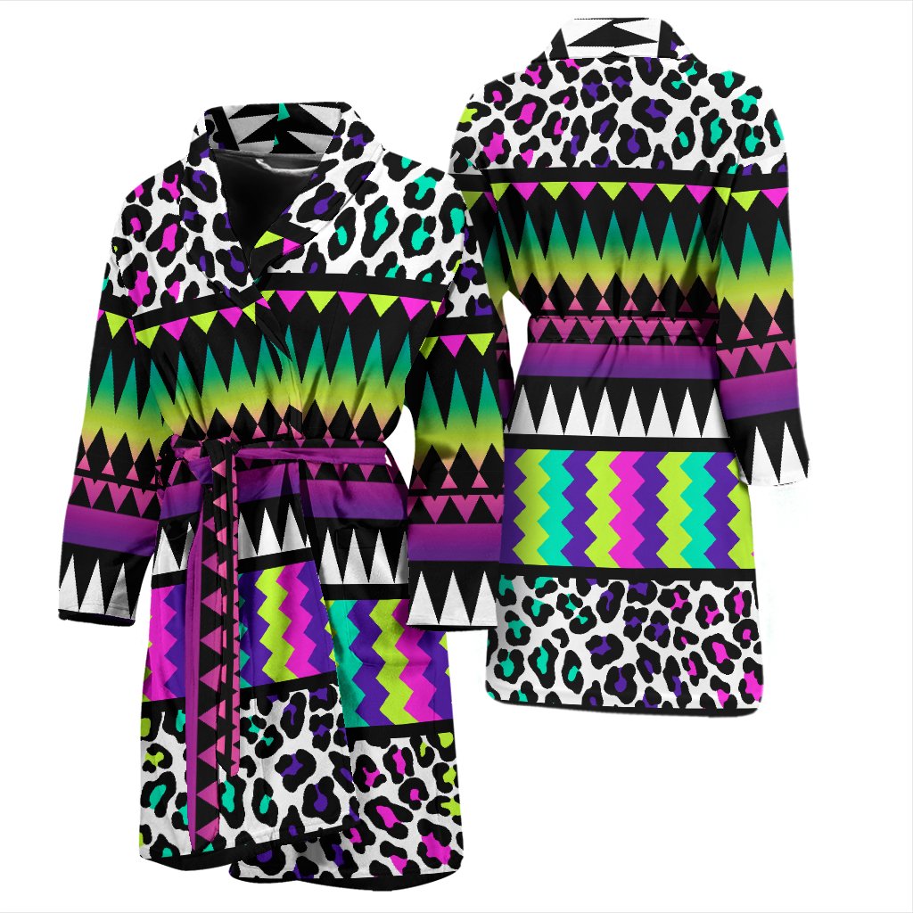 Animal Skin Aztec Rainbow Men Bath Robe