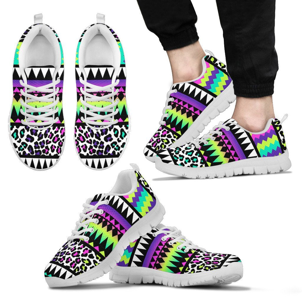 Animal Skin Aztec Rainbow Men Sneakers