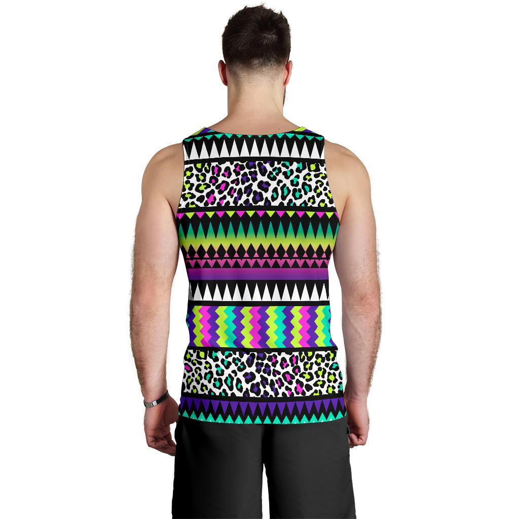 Animal Skin Aztec Rainbow Men Tank Top