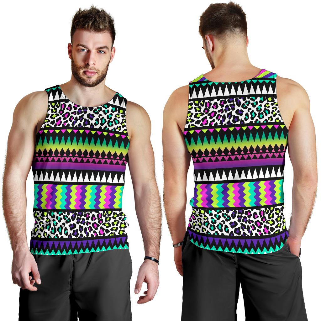 Animal Skin Aztec Rainbow Men Tank Top