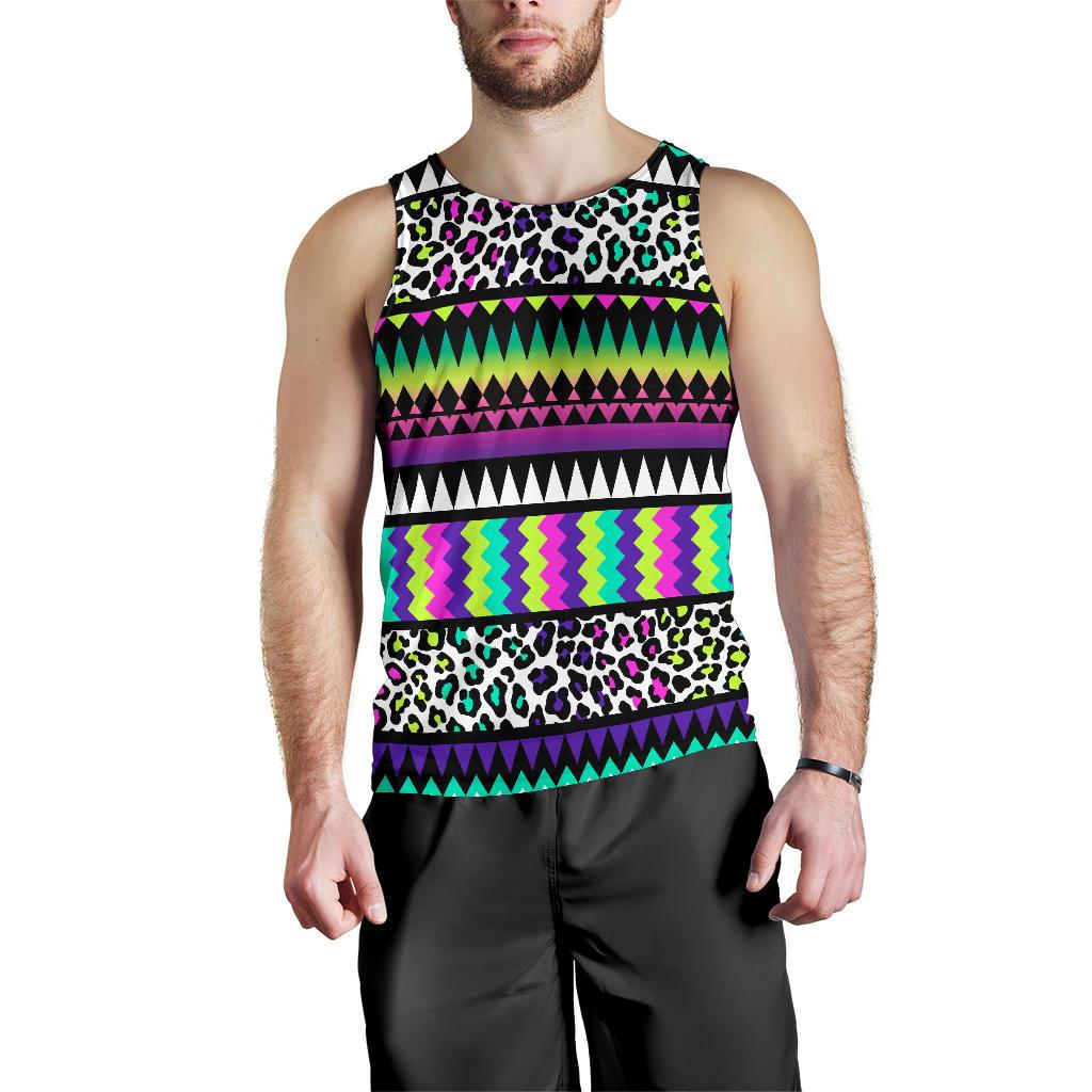 Animal Skin Aztec Rainbow Men Tank Top