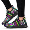 Animal Skin Aztec Rainbow Mesh Knit Sneakers Shoes