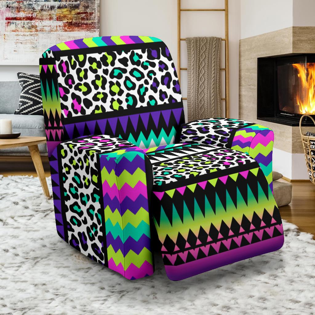 Animal Skin Aztec Rainbow Recliner Slipcover-JORJUNE.COM