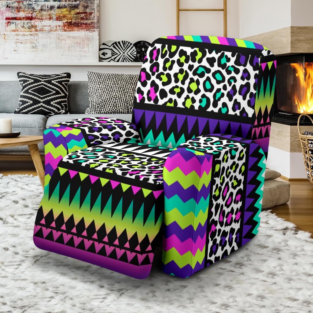 Animal Skin Aztec Rainbow Recliner Slipcover-JORJUNE.COM