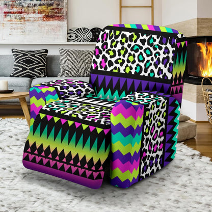 Animal Skin Aztec Rainbow Recliner Slipcover-JORJUNE.COM