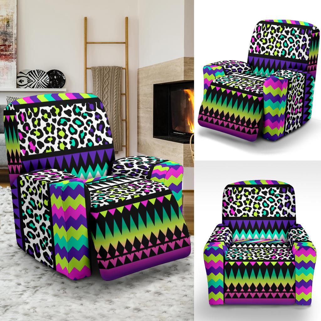 Animal Skin Aztec Rainbow Recliner Slipcover-JORJUNE.COM