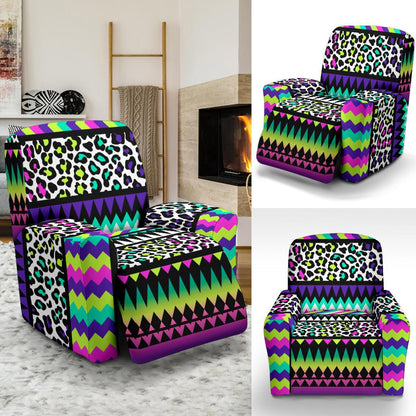 Animal Skin Aztec Rainbow Recliner Slipcover-JORJUNE.COM