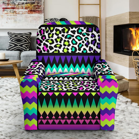 Animal Skin Aztec Rainbow Recliner Slipcover-JORJUNE.COM